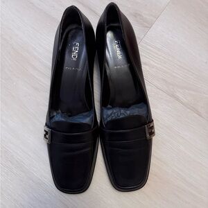 NEW Fendi Women's Classic Dark Brown logo Flats Size 37